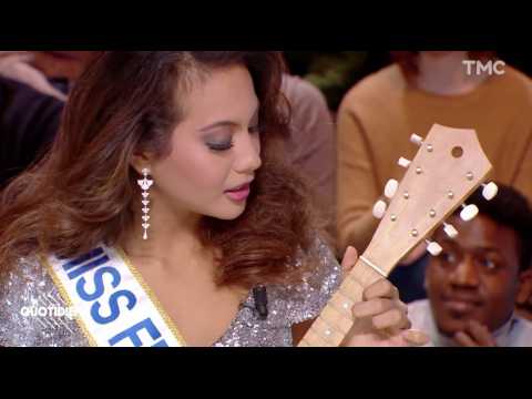 VIDEO : Quand Miss France 2019 chante et joue du ukull (Quotidien) - ZAPPING PEOPLE DU 18/12/2018