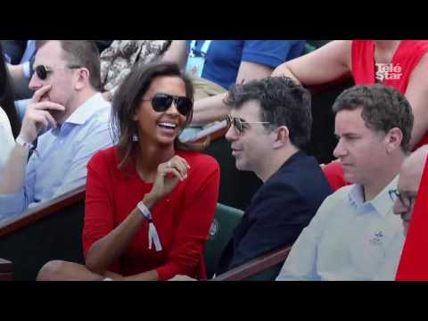 VIDEO : PHOTOS. Roland-Garros 2018 : Karine Le Marchand et Stphane Plaza s'clatent dans les tribun