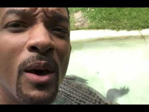 VIDEO : Will Smith records risky encounter with giant crocodile
