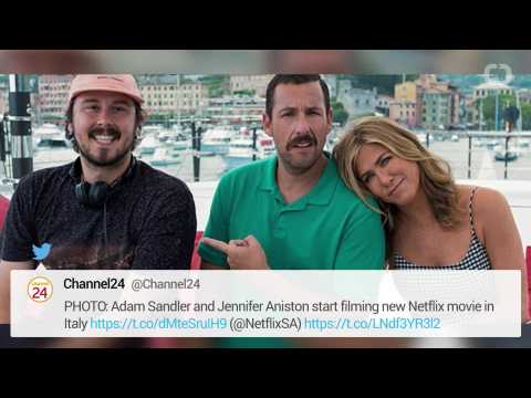 VIDEO : Adam Sandler And Jennifer Aniston Film Netflix Murder Mystery In Italy