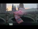 Londres: une banderole anti-Brexit brandie près du Parlement