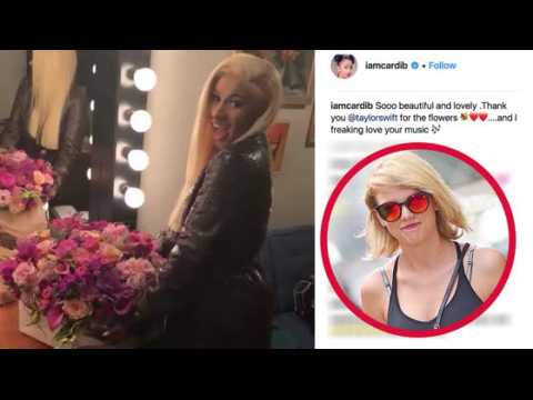 VIDEO : Taylor Swift sends flowers to chart topping Cardi B