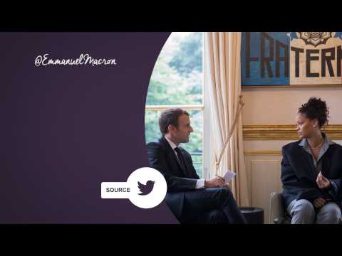 VIDEO : Rihanna meets with the President of France