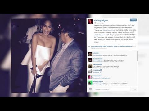 VIDEO : Chrissy Teigen Suffers A Wardrobe Malfunction At The CFDA Fashion Awards