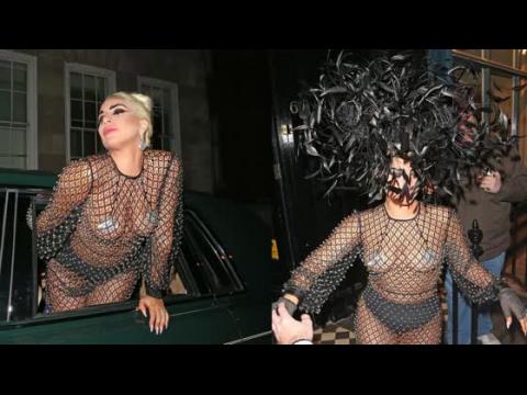 VIDEO : Nearly Naked Lady Gaga Covers Her Nipples in See-Through Dress