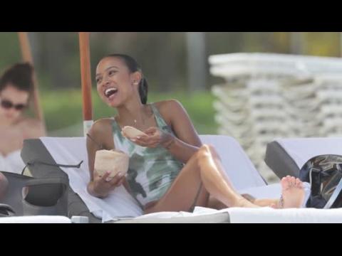 VIDEO : Karrueche Tran Cools Off In Miami After Chris Brown Instagram Argument