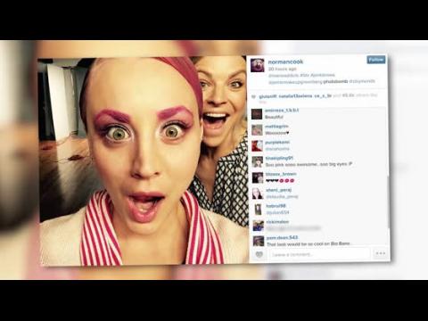 VIDEO : Kaley Cuoco Debuts Pink Eyebrows On Instagram