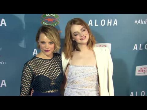 VIDEO : Rachel McAdams And Emma Stone Are Hollywood Ready For Aloha Premiere