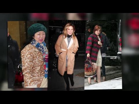 VIDEO : Celebrities Brave the Snow in New York City