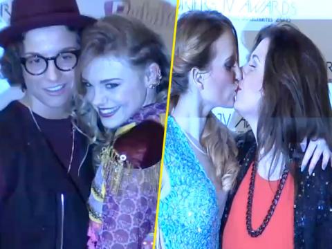 VIDEO : Exclu Vido :  Les bisous ?hot? entre filles aux Lauriers Tv Awards  2015 !