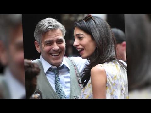 VIDEO : Amal Clooney Visits George Clooney on 'Money Monster' Set