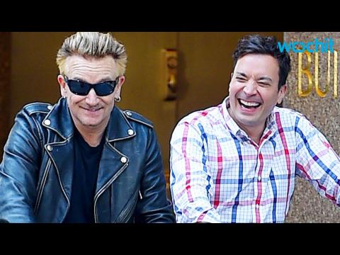 VIDEO : Bono Recreates Bike Accident With Jimmy Fallon