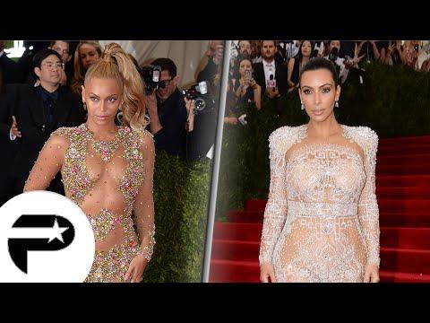 VIDEO : Beyonce et Kim Kardashian en robe dénudée au Met Gala 2015