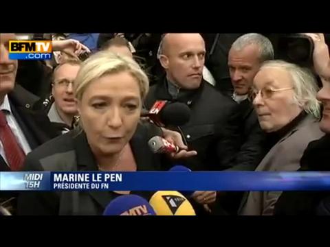 Marine Le Pen Ã  Calais parle de "dÃ©sespoir" de la population sur l'immigration clandestine 