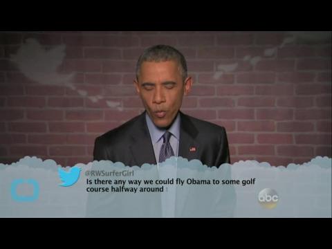 VIDEO : President barack obama reads mean tweets about himself