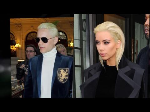 VIDEO : Kim Kardashian & Jared Leto Show Off Platinum Blonde Hair
