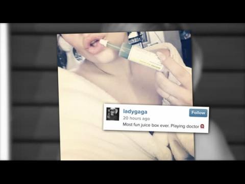 VIDEO : Lady Gaga Poses With a Juice Filled Syringe