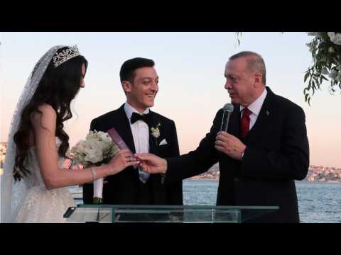 VIDEO : Turkish President Erdogan Takes On Role Of Witness For Mesut Ozil's Wedding