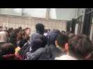Réforme du bac: Manifestation des élèves devant le lycée Touchard-Washington