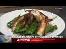 Salade de poulpe et de pousses d'épinards