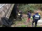 La police tente de capturer deux boucs sur le viaduc de Saint-Quentin