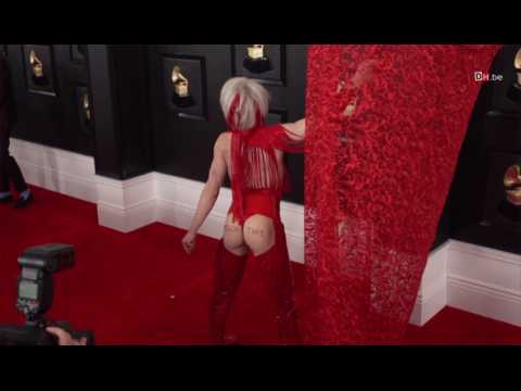 VIDEO : Grammys 2020 : Ricky Rebel se roule sur le tapis rouge pour montrer son message crit sur se