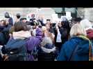 Manifestation contre les contrôles des allocations Grapa