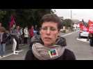 Retraites : action intersyndicale devant la permanence de la députée LREM de Haute-Garonne Corinne Vignon