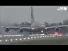 Tempête Dennis. L'atterrissage cahotique d'un AIrbus A380 à Londres.