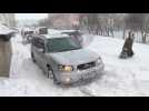 Chutes de neige surprise à Magadane en Russie !