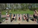 Wattrelos : entraînement d'un groupe de steet workout
