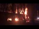 Incendie sur la friche Mory