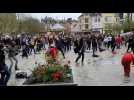 Manifestation pour la culture : Flahmob devant l'hôtel de ville de Troyes