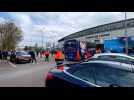 Estac-Caen : l'arrivée des Troyens au Stade de l'Aube devant leurs supporters