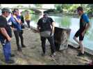 Pêche à l'aimant dans le Loir, à La Flèche