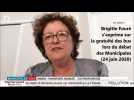 Brigitte Fouré s'exprime sur la gratuité des bus lors du débat des Municipales (24 juin 2020)