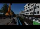 Une passerelle sur la Marque