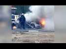 Une voiture en feu à Creil