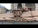 Amiens: la cathédrale en carton n'a pas tenu face aux vents violents