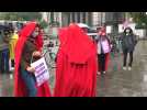 Action pour le droit à l'avortement devant le Palais de justice de Bruxelles