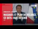 Emmanuel Macron : masques et plan de relance, ce qu'il faut retenir.