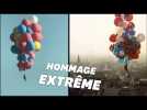 Il vole à 7000 mètres d'altitude accroché à des ballons