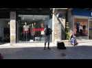 Musique de rue à Vannes : l'accordéoniste Lionel Delaloye