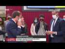 Le monde de Macron : Emmanuel Macron s'étouffe en direct à la télé avec son masque - 09/09