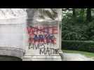 Bruxelles - le monument coloniale au parc du Cinquantenaire vandalisé (vidéo Germani)