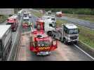 Accident sur l'autoroute A22 entre deux camions