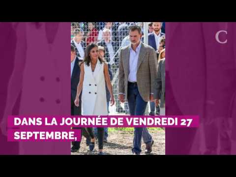 VIDEO : PHOTOS. La reine Letizia d'Espagne en pantalon de cuir dvoile un look trs rock