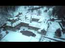 L' Abbaye de Marche les Dames sous la neige