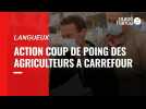 Action coup de poing des agriculteurs à Langueux