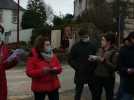 Manifestation de parents d'élèves à Hanvec